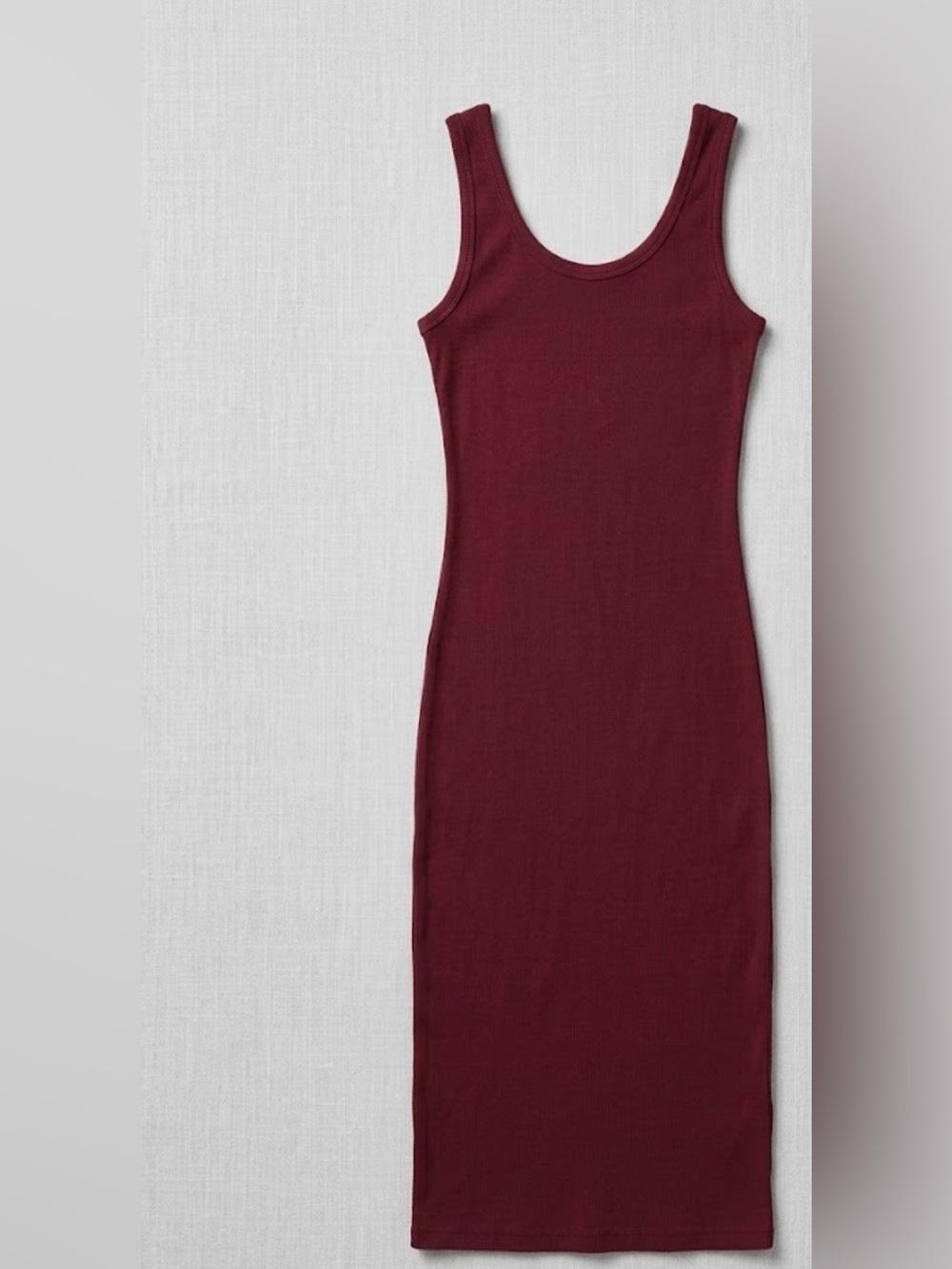 Ambiance Women's Burgundy Ribbed Tank Dress - Size Medium (Like New)